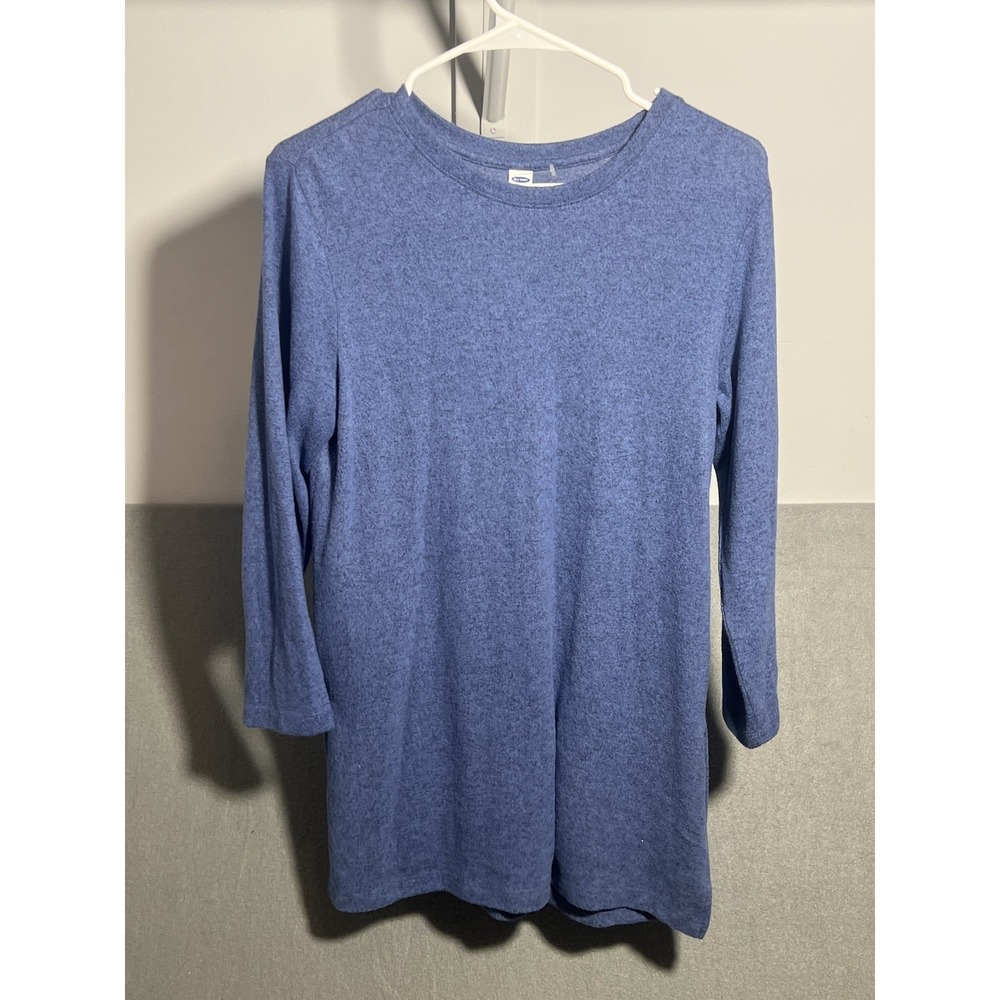 Old Navy Women's Small‎ Blue Heathered 3/4 Sleeve Crew Neck Tunic Top